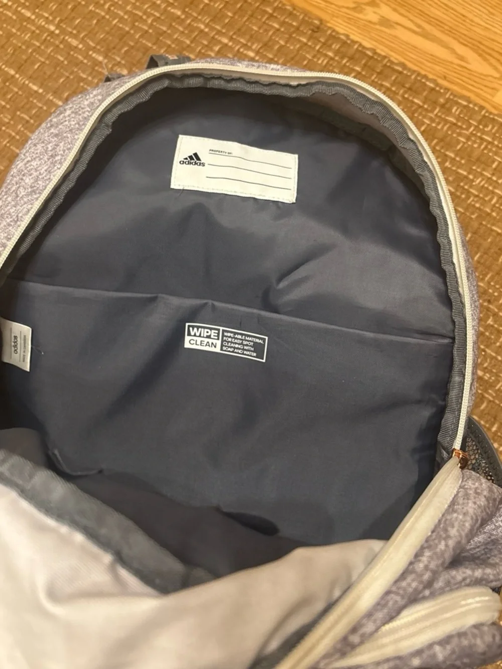 adidas Heather Gray and Rose Gold Accent Backpack - Picture 7 of 8